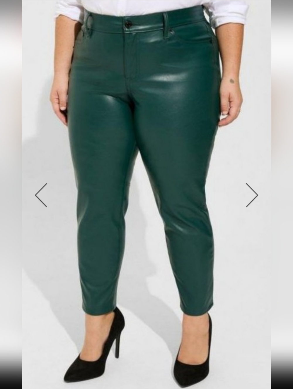 torrid Forest Green Faux Leather Ankle Pants